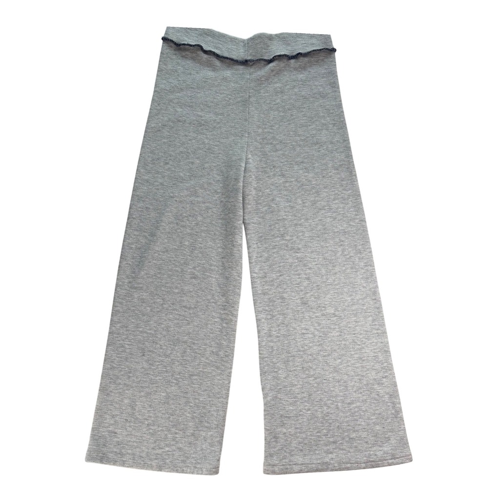 Simple Clothing Grey Wide Leg Lounge Pants Lettuce Trim Athleisure Balletcore L
